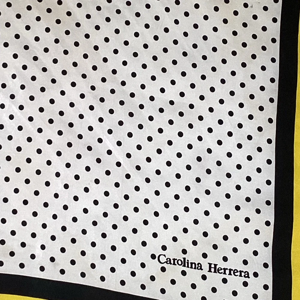 Carolina Herrera yellow polka dots scarf